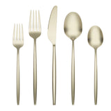 Cambridge 20-Pc Champagne Gold Satin Flatware Set, Scandinavian Design, Stainless Steel