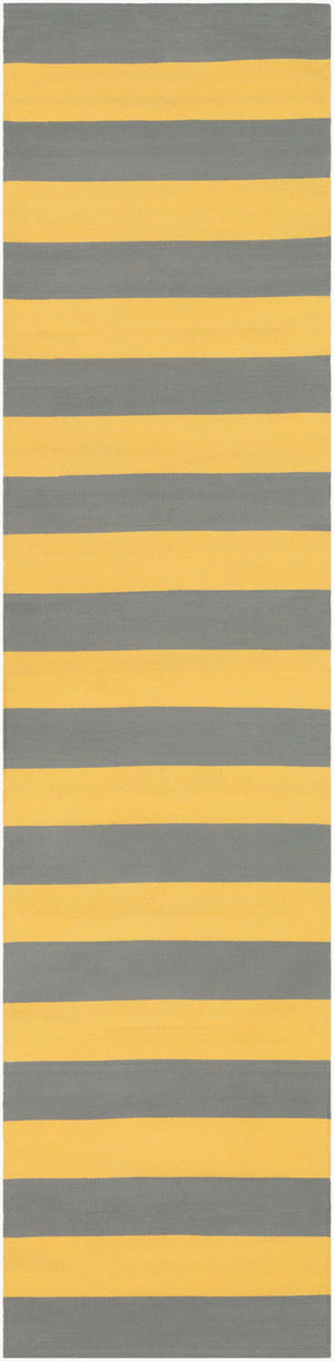 Surya City Park Awcp-3061 2'6" X 10' Handmade Cotton Rug - Modern Decor, Durable, No Pile, Spot Clean Only! Mustard Cotton Awcp3061-2612