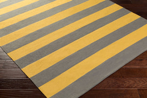 Surya City Park Awcp-3061 2'6" X 10' Handmade Cotton Rug - Modern Decor, Durable, No Pile, Spot Clean Only! Mustard Cotton Awcp3061-2612