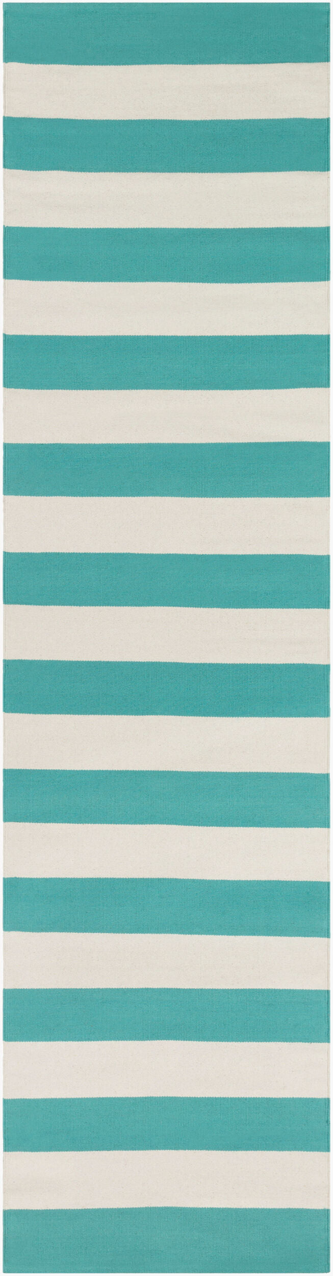 Surya City Park Awcp-3061 2'6" X 10' Handmade Cotton Rug - Modern Decor, Durable, No Pile, Spot Clean Only! Aqua Cotton Awcp3067-2612