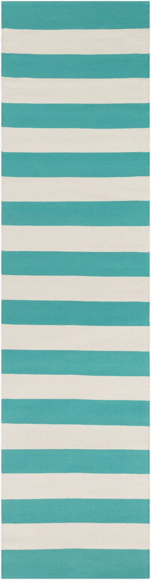 Surya City Park Awcp-3061 2'6" X 10' Handmade Cotton Rug - Modern Decor, Durable, No Pile, Spot Clean Only! Aqua Cotton Awcp3067-2612