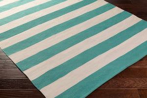 Surya City Park Awcp-3061 2'6" X 10' Handmade Cotton Rug - Modern Decor, Durable, No Pile, Spot Clean Only! Aqua Cotton Awcp3067-2612