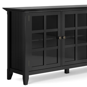 English Elm Acadian Wide Storage Cabinet In Black – Handcrafted Solid Wood, Versatile Storage & Elegant Design B136P158286