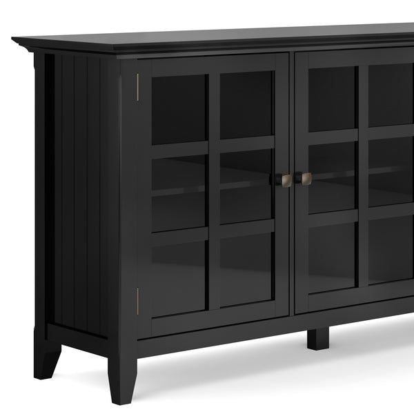 English Elm Acadian Wide Storage Cabinet In Black – Handcrafted Solid Wood, Versatile Storage & Elegant Design B136P158286