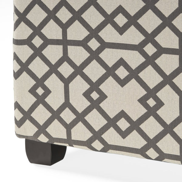 English Elm Richmond Square Storage Ottoman Geometric Patterned Fabric Lift Top Living Room 60266.00
