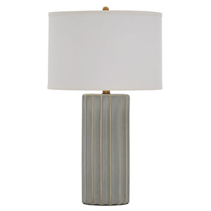 Homelegance By Top-Line Fenix Ceramic Table Lamp Grey Ceramic