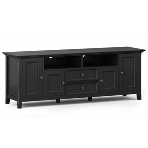 English Elm Amherst 72-Inch Solid Wood Tv Media Stand In Black - Timeless Design With Ample Storage & Style B136P158355