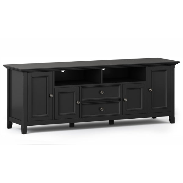 English Elm Amherst 72-Inch Solid Wood Tv Media Stand In Black - Timeless Design With Ample Storage & Style B136P158355