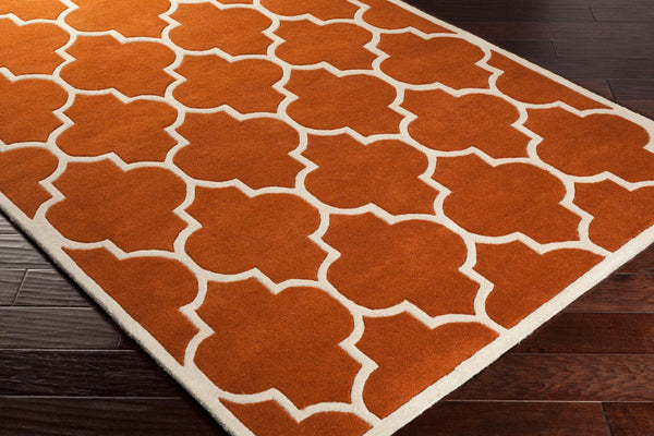 Surya Transit Awhe-2014 2'3" X 8' Hand-tufted Wool Rug - Modern Decor, Medium Pile, Affordable Luxury Burnt Orange Wool Awhe2015-8rd