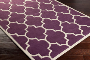 Surya Transit Awhe-2014 2'3" X 8' Hand-tufted Wool Rug - Modern Decor, Medium Pile, Affordable Luxury Plum Wool Awhe2016-8rd
