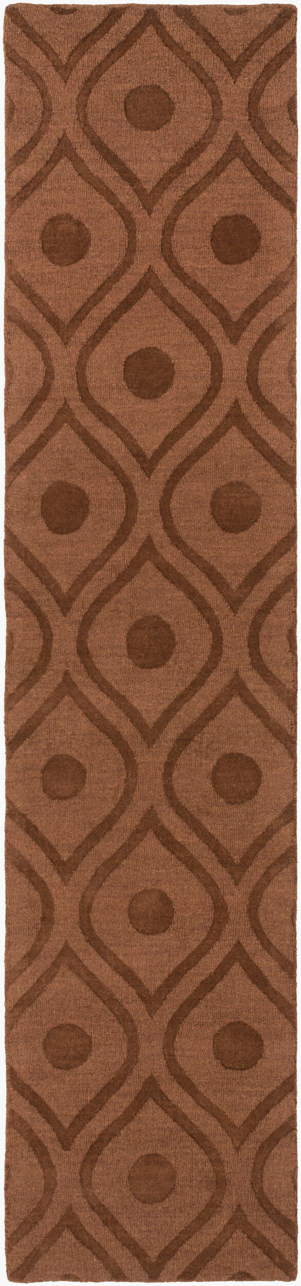 Surya Central Park Awhp-4000 Handmade 2'3" X 12' Wool Rug - Modern Decor With Timeless Elegance & Quality Dark Brown Wool Awhp4002-2314