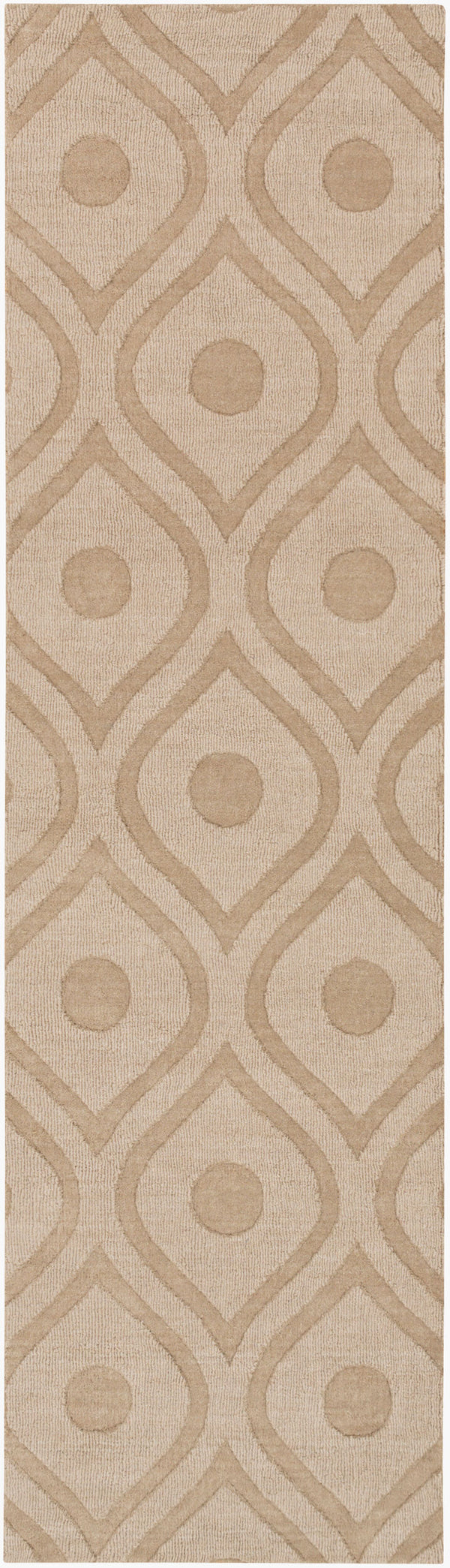 Surya Central Park Awhp-4000 Handmade 2'3" X 12' Wool Rug - Modern Decor With Timeless Elegance & Quality Tan Wool Awhp4003-2314