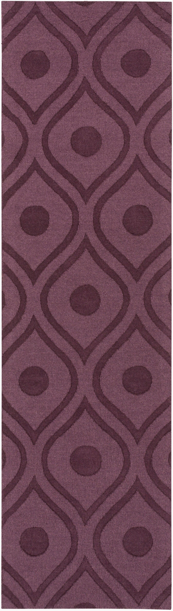 Surya Central Park Awhp-4000 Handmade 2'3" X 12' Wool Rug - Modern Decor With Timeless Elegance & Quality Dark Plum Wool Awhp4006-2312