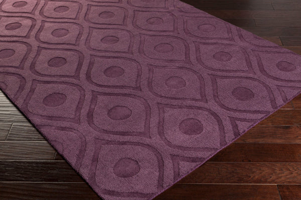 Surya Central Park Awhp-4000 Handmade 2'3" X 12' Wool Rug - Modern Decor With Timeless Elegance & Quality Dark Plum Wool Awhp4006-2312