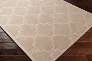 Surya Central Park Awhp-4000 Handmade 2'3" X 12' Wool Rug - Modern Decor With Timeless Elegance & Quality Beige Wool Awhp4020-6rd