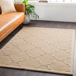 Surya Central Park Awhp-4000 Handmade 2'3" X 12' Wool Rug - Modern Decor With Timeless Elegance & Quality Beige Wool Awhp4020-6rd