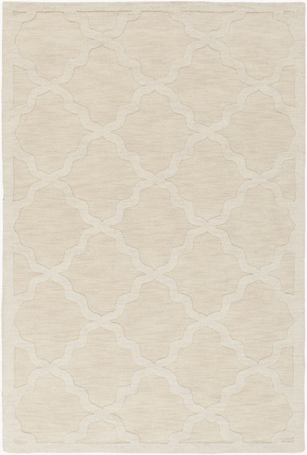 Livabliss Central Park Handloomed Wool Area Rug High Low Pile Texture for Living Room Beige 6' x 9' AWHP4021-69