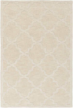 Livabliss Central Park Handloomed Wool Area Rug High Low Pile Texture for Living Room Beige 6' x 9' AWHP4021-69