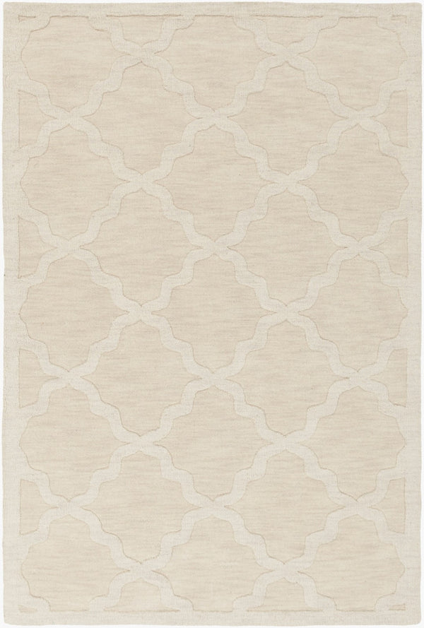 Livabliss Central Park Handloomed Wool Area Rug High Low Pile Texture for Living Room Beige 6' x 9' AWHP4021-69
