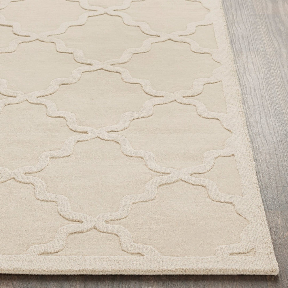 Livabliss Central Park Handloomed Wool Area Rug High Low Pile Texture for Living Room Beige 6' x 9' AWHP4021-69
