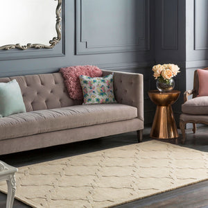 Livabliss Central Park Handloomed Wool Area Rug High Low Pile Texture for Living Room Beige 9'9" x 9'9" AWHP4021-99RD