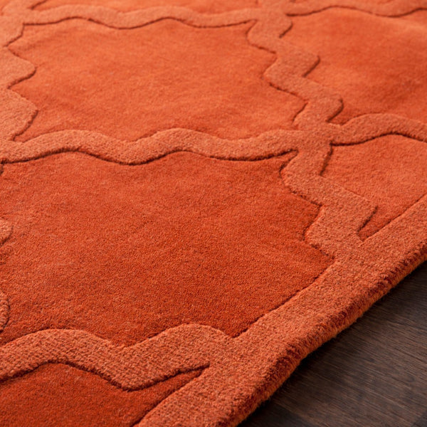 Surya Central Park Awhp-4000 Handmade 2'3" X 12' Wool Rug - Modern Decor With Timeless Elegance & Quality Burnt Orange Wool Awhp4022-99rd