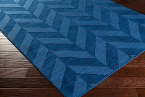 Surya Central Park Awhp-4000 Handmade 2'3" X 12' Wool Rug - Modern Decor With Timeless Elegance & Quality Dark Blue Wool Awhp4024-238