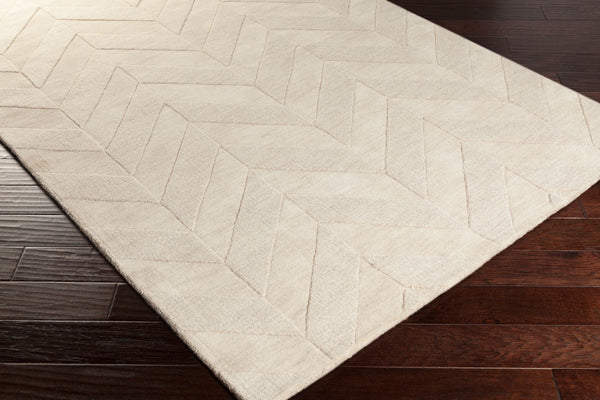 Livabliss Central Park Hand Loomed Wool Accent Rug Minimalist Style for Entryways and Small Spaces Beige 3' x 5' AWHP4028-35