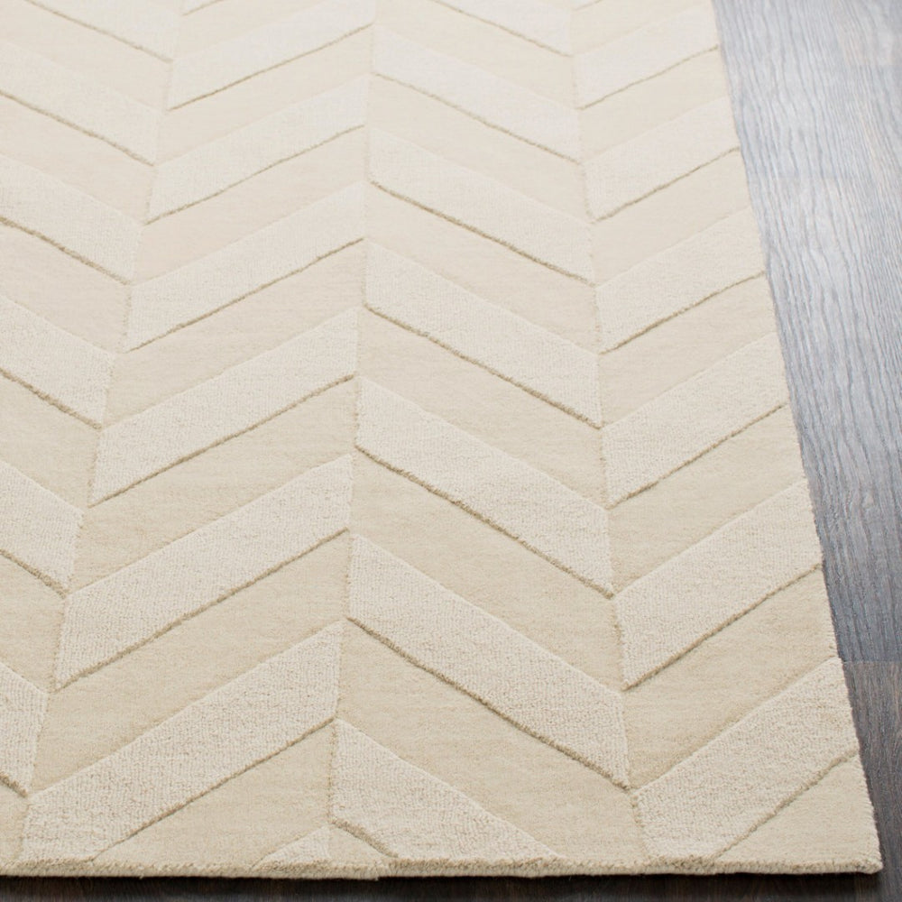 Livabliss Central Park Hand Loomed Wool Accent Rug Minimalist Style for Entryways and Small Spaces Beige 3' x 5' AWHP4028-35