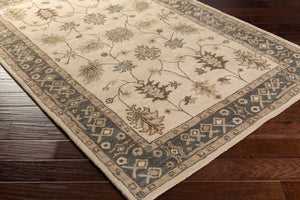 Livabliss Middleton Hand Tufted Wool Area Rug Traditional Motifs for Entryway or Accent Spaces Light Beige, Ch 3'6" x 3'6" AWHR2050-36RD