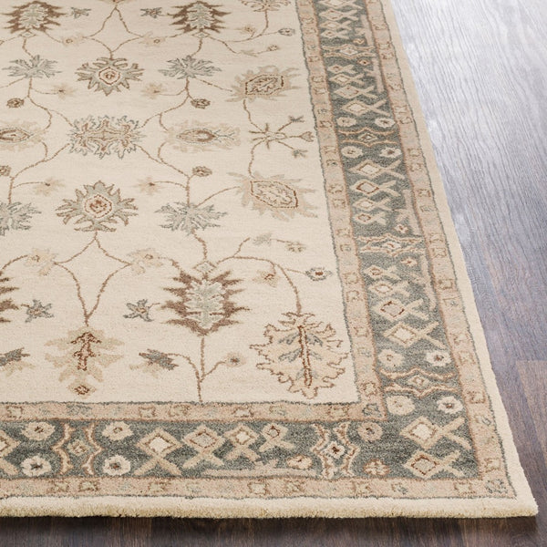 Livabliss Middleton Hand Tufted Wool Area Rug Traditional Motifs for Entryway or Accent Spaces Light Beige, Ch 3'6" x 3'6" AWHR2050-36RD
