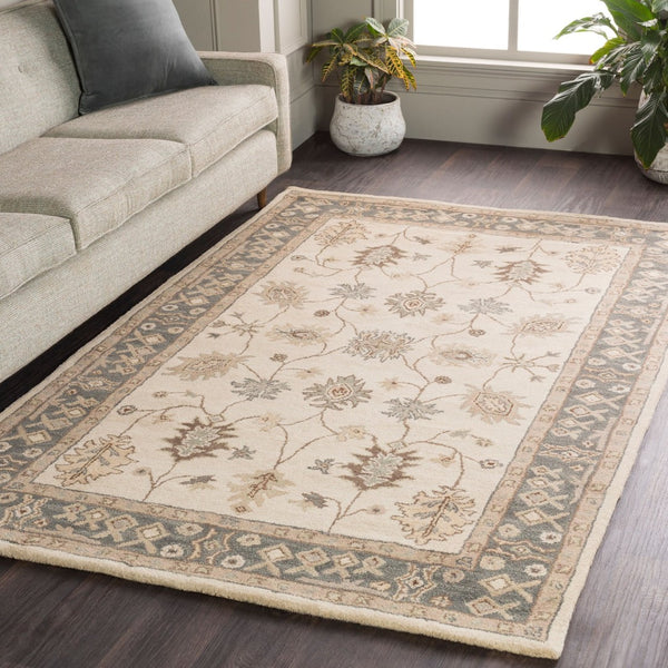 Livabliss Middleton Hand Tufted Wool Area Rug Traditional Motifs for Entryway or Accent Spaces Light Beige, Ch 2' x 3' AWHR2050-23