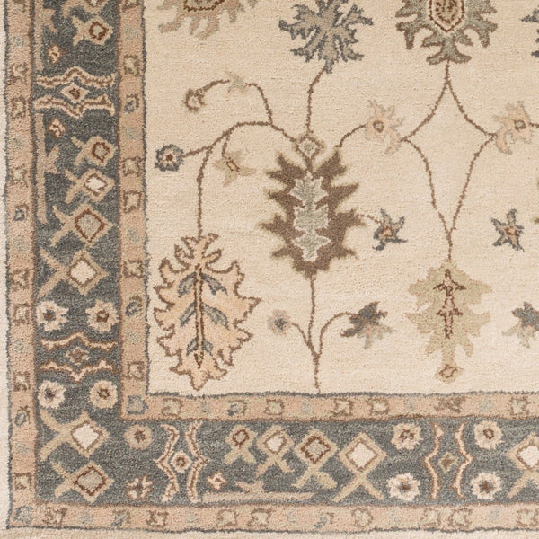 Livabliss Middleton Hand Tufted Wool Area Rug Traditional Motifs for Entryway or Accent Spaces Light Beige, Ch 3'6" x 3'6" AWHR2050-36RD