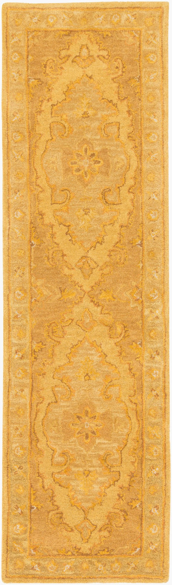 Livabliss Middleton Hand Tufted Wool Area Rug Traditional Accent for Entryway Bedroom Bath Mustard, Rust 2'3" x 8' AWHR2059-238