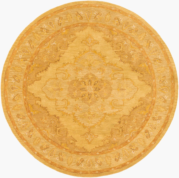 Livabliss Middleton Hand Tufted Wool Area Rug Traditional Accent for Entryway Bedroom Bath Mustard, Rust 3'6" x 3'6" AWHR2059-36RD