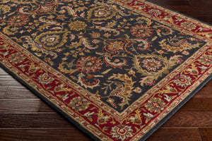 Livabliss Middleton Hand Tufted Wool Area Rug Traditional Pattern for Entryway or Bedroom Red, Navy 6' x 6' AWHY2061-6RD