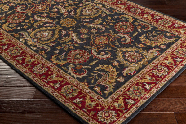 Livabliss Middleton Hand Tufted Wool Area Rug Traditional Pattern for Entryway or Bedroom Red, Navy 6' x 6' AWHY2061-6RD
