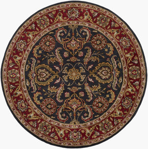 Livabliss Middleton Hand Tufted Wool Area Rug Traditional Pattern for Entryway or Bedroom Red, Navy 6' x 6' AWHY2061-6RD