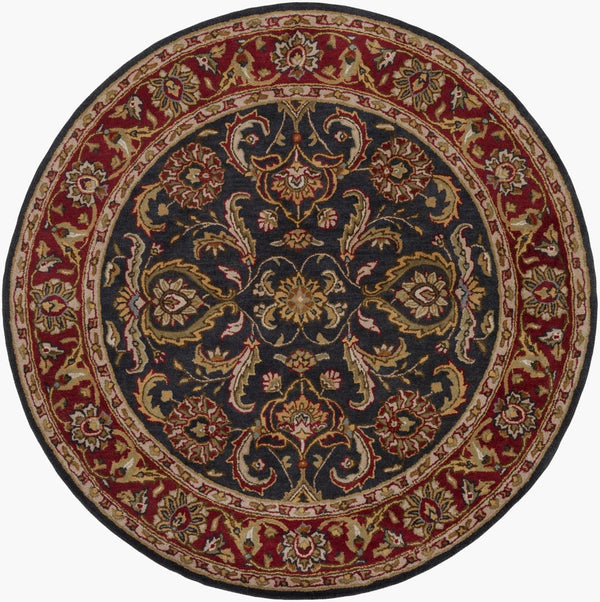 Livabliss Middleton Hand Tufted Wool Area Rug Traditional Pattern for Entryway or Bedroom Red, Navy 6' x 6' AWHY2061-6RD