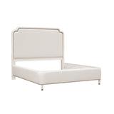 Grace Upholstered King Bed White with Opulent Opal Finish P377-BR-K3 Pulaski Furniture