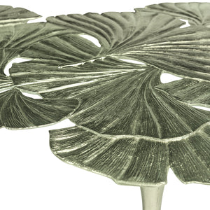 Bernhardt Bernhardt Annabella Ginkgo Leaf Cocktail Table — Satin Nickel Cast Aluminum, Sculptural Modern Centerpiece 379024