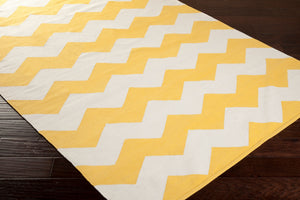 Surya Vogue Awlt-3000 3' X 5' Handmade Cotton Rug - Modern Durable Design For Effortless Home Elegance Yellow Cotton Awlt3023-46