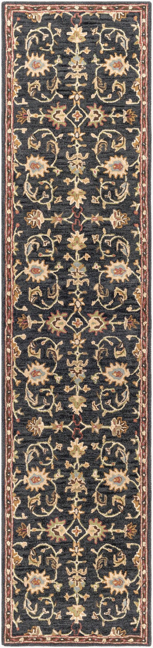 Livabliss Middleton Hand Tufted Wool Area Rug Traditional Artisan Craft for Entryway or Bedroom Ink Blue, Olive 2'3" x 14' AWMD1000-2314