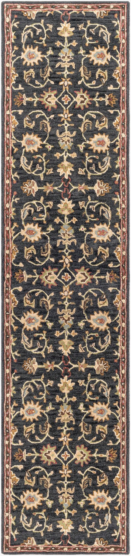 Livabliss Middleton Hand Tufted Wool Area Rug Traditional Artisan Craft for Entryway or Bedroom Ink Blue, Olive 2'3" x 14' AWMD1000-2314