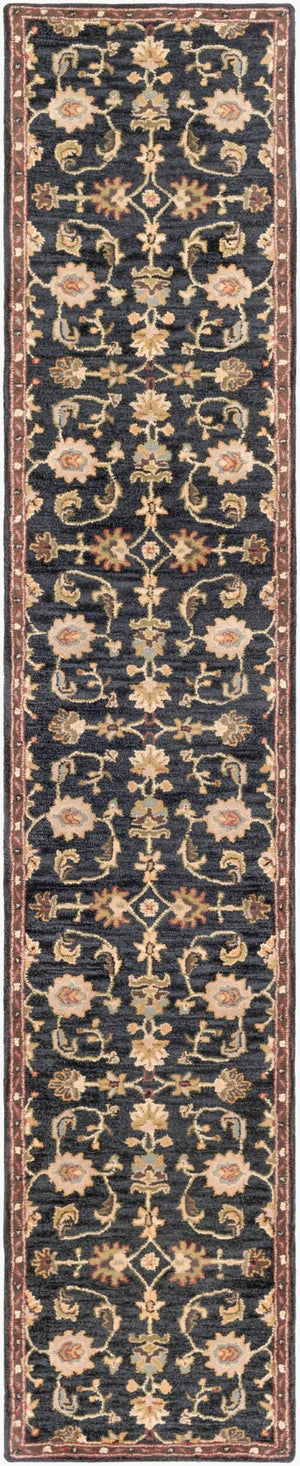 Livabliss Middleton Hand Tufted Wool Area Rug Traditional Artisan Craft for Entryway or Bedroom Ink Blue, Olive 2'3" x 12' AWMD1000-2312