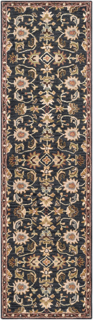 Livabliss Middleton Hand Tufted Wool Area Rug Traditional Artisan Craft for Entryway or Bedroom Ink Blue, Olive 2'3" x 8' AWMD1000-238