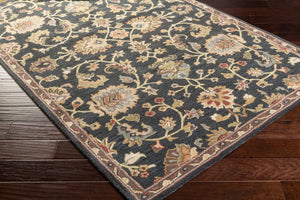 Livabliss Middleton Hand Tufted Wool Area Rug Traditional Artisan Craft for Entryway or Bedroom Ink Blue, Olive 8' x 11' AWMD1000-811