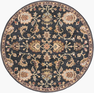 Livabliss Middleton Hand Tufted Wool Area Rug Traditional Artisan Craft for Entryway or Bedroom Ink Blue, Olive 3'6" x 3'6" AWMD1000-36RD