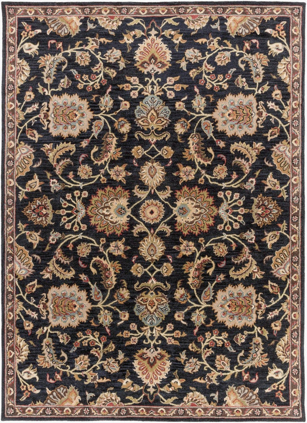 Livabliss Middleton Hand Tufted Wool Area Rug Traditional Artisan Craft for Entryway or Bedroom Ink Blue, Olive 8' x 11' AWMD1000-811