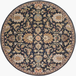 Livabliss Middleton Hand Tufted Wool Area Rug Traditional Artisan Craft for Entryway or Bedroom Ink Blue, Olive 8' x 8' AWMD1000-8RD